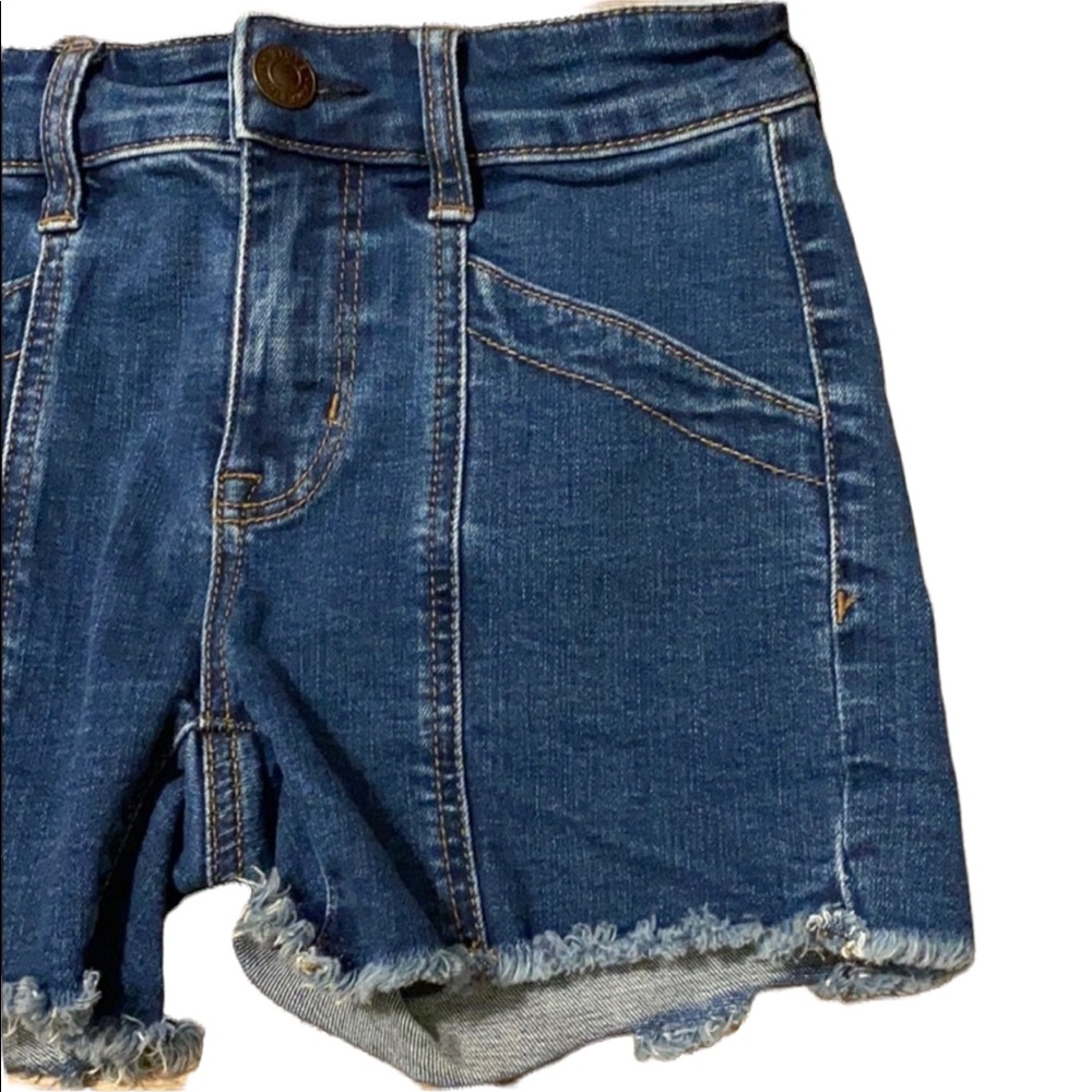 American Eagle Midi Denim jean shorts size 0 - Picture 3 of 9
